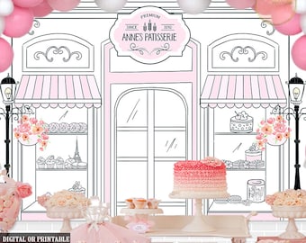 Patisserie Party Backdrop Bake Shop Backdrop (Instant Download) 