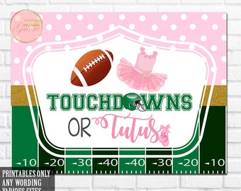 SALE Touchdowns or Tutus Gender Reveal Backdrop, Gender Reveal Baby shower Banner, Baby Shower backdrop, Gender Reveal Party Sign, Digital