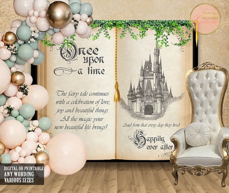 Once Upon a Time Backdrop, Princess Birthday Party , Little Princess Baby Shower, Vintage Royal Celebration Bridal Shower Digital image 1