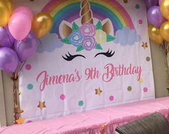 Unicorn Baby Shower Backdrop, Magical Unicorn Backdrop, Stars Rainbow Unicorn back drop, Baby shower printable, party prop, Pastel