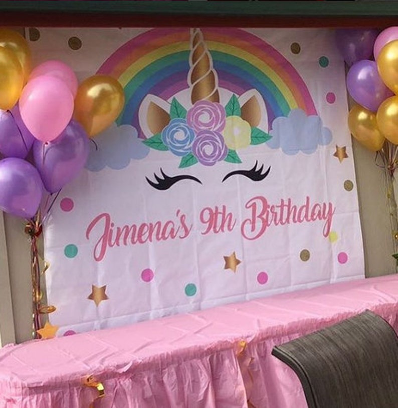 Pastel Baby shower printable SALE Unicorn Baby Shower Backdrop Stars Rainbow Unicorn back drop Magical Unicorn Backdrop party prop
