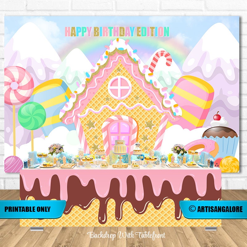 CANDYLAND PRINTABLE BACKDROP Candyland Birthday Backdrop Candyland ...