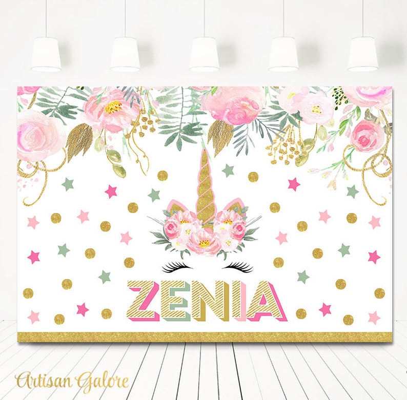 SALE Unicorn Birthday Backdrop, Floral Magical Unicorn Backdrop, SALE Unicorn Birthday Backdrop, Floral Magical Unicorn Backdrop,