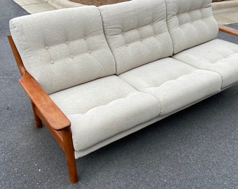 Danish Three-Seat Teak Sofa Mid Century Modern