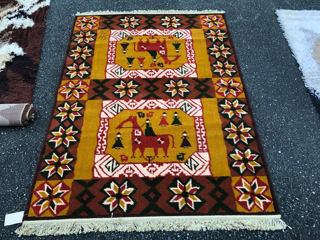 Etsy Rya Rug Kits New Old Stock Rya Wool Rug From the 1970s Mid Century Modern - Etsy