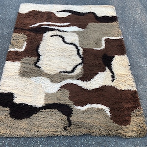 Danish RYA Wool Rug from the 1970 mid century modern 4&#39; X 6&#39; #HP301