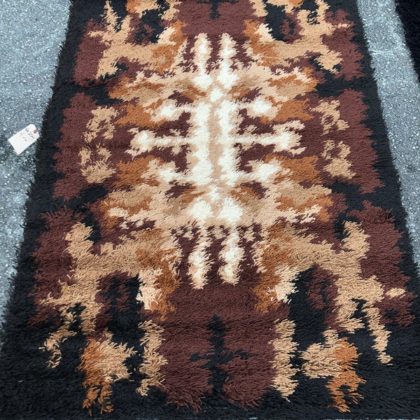 New Old Stock Wool Rya Rug 4' x 6' 1970s mid century modern space age HP#204a, HP#36, HP#40, #41, #42