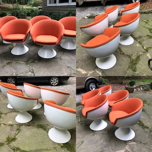 Space Age Chromcraft Dining Set 5 chairs mid century new upholstery