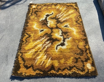 Danish RYA Wool Rug from the 1970 mid century modern 4' X 6' HP#519