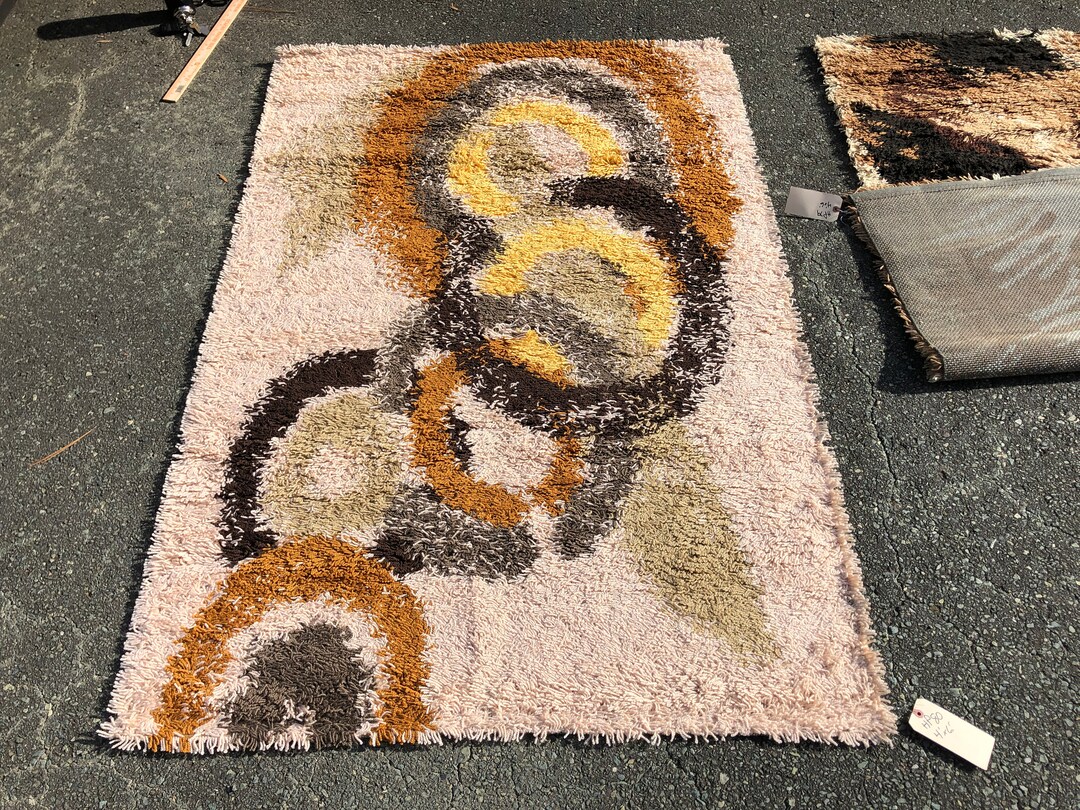 70s Rya Rug Danish RYA Wool Rug From the 1970 Mid Century Modern 4' X 6' #HP80 HP ...