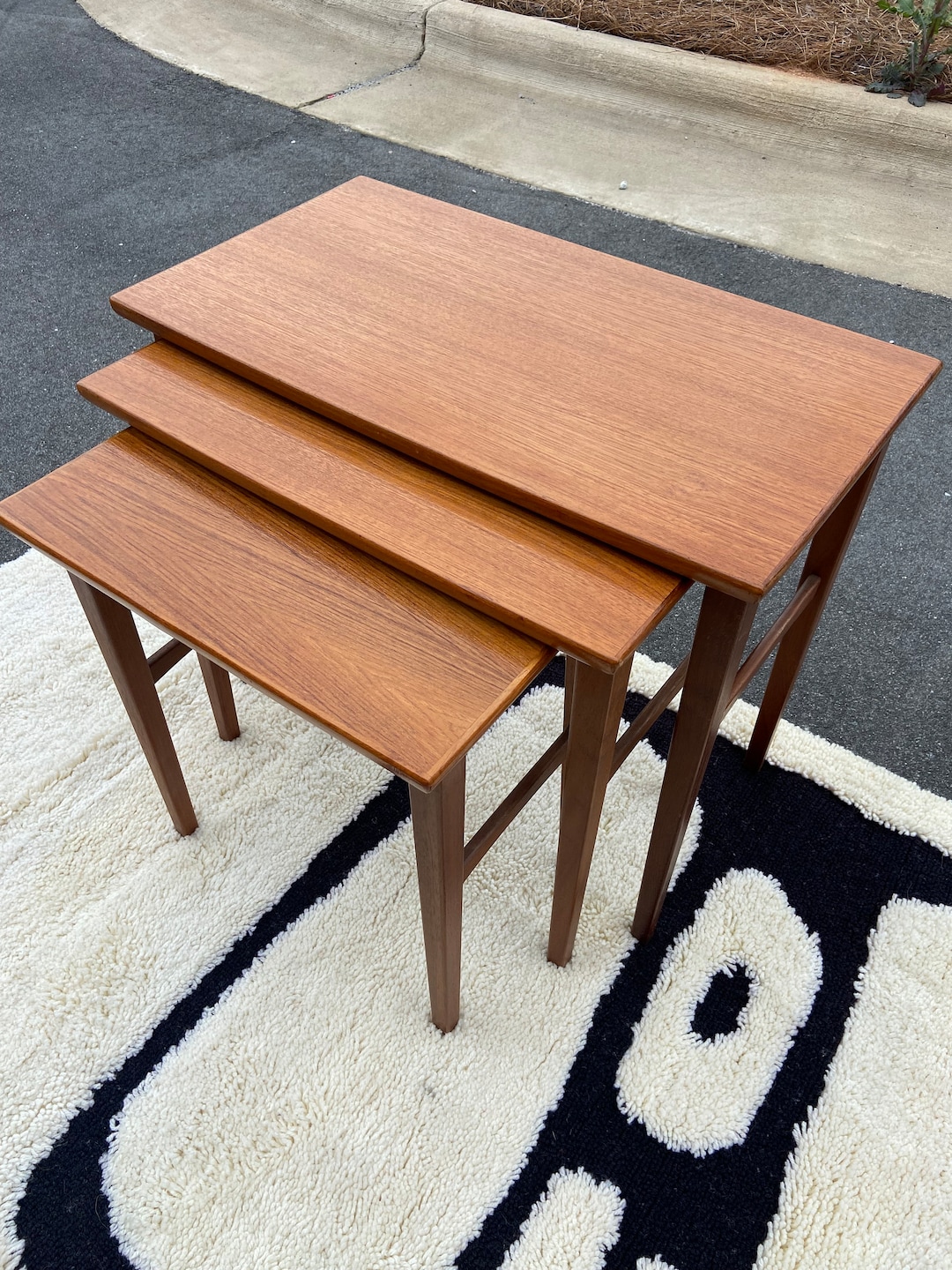 Mid Century Modern Danish Teak Nesting Tables 3 - Etsy