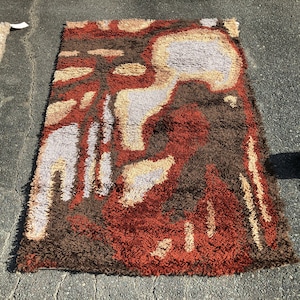 Danish EGE RYA Wool Rug from the 1970 mid century modern 4&#39; X 6&#39; HP#62
