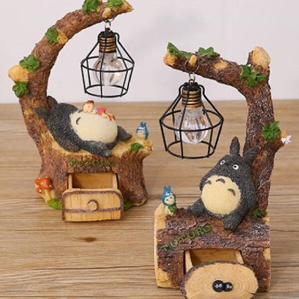 Totoro figure daco with light - On the tree with little totoro, On the tree with Mei, Grass House, and House
