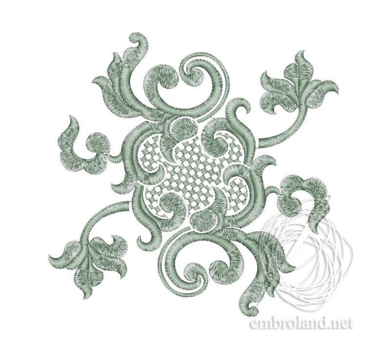 Corner Embroidery Design Decorative Element Image 0