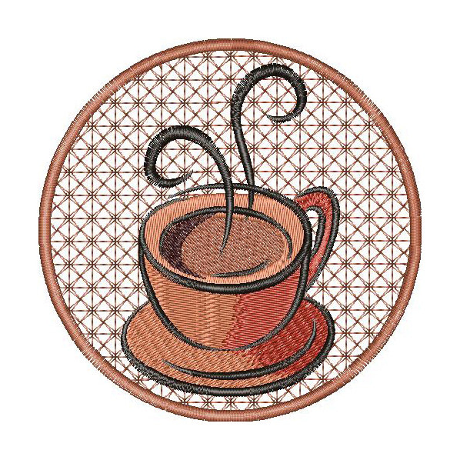 Cup of coffee a cup of tea coaster machine embroidery Etsy