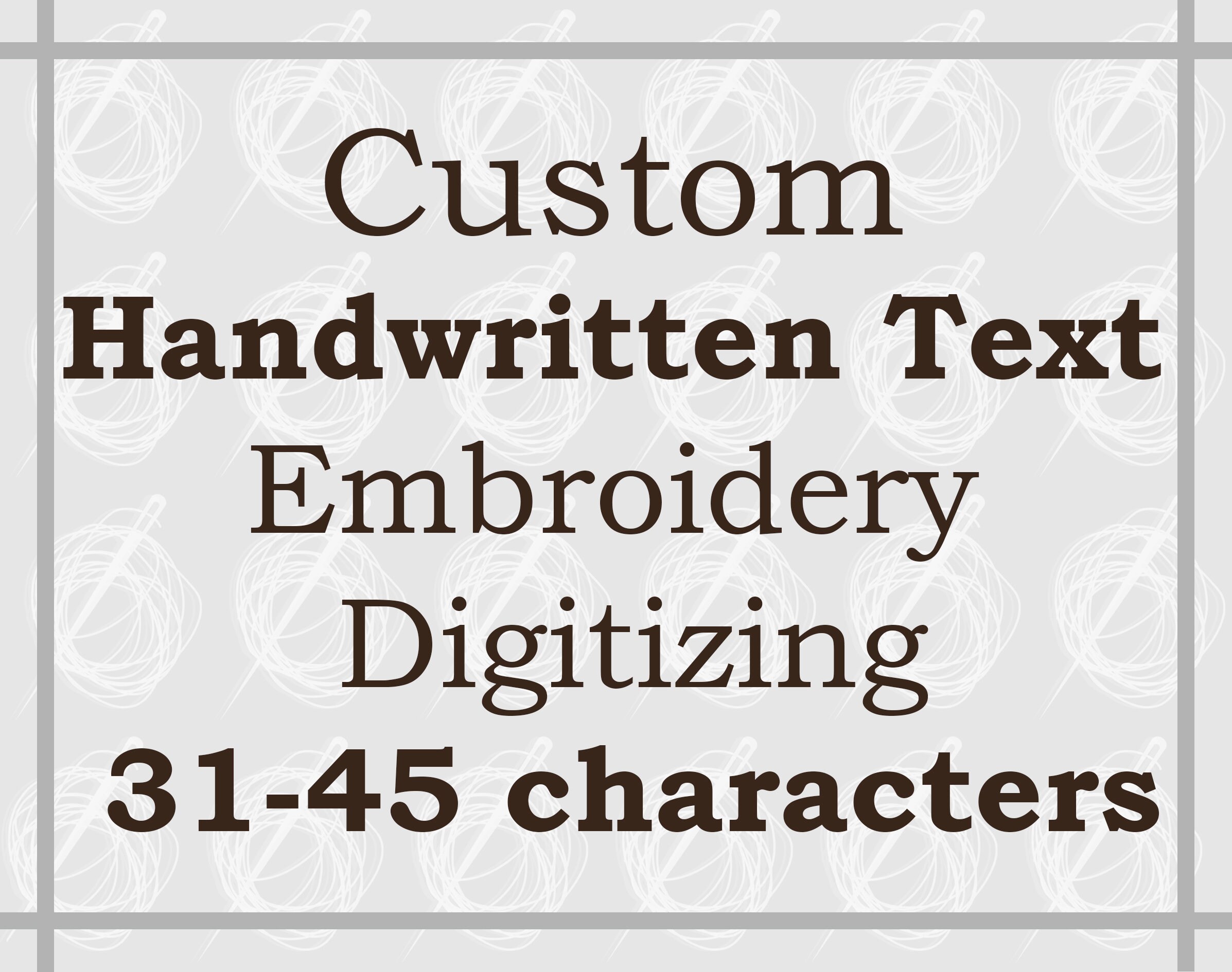 Custom Handwritten Text Embroidery Design 3145 characters Etsy