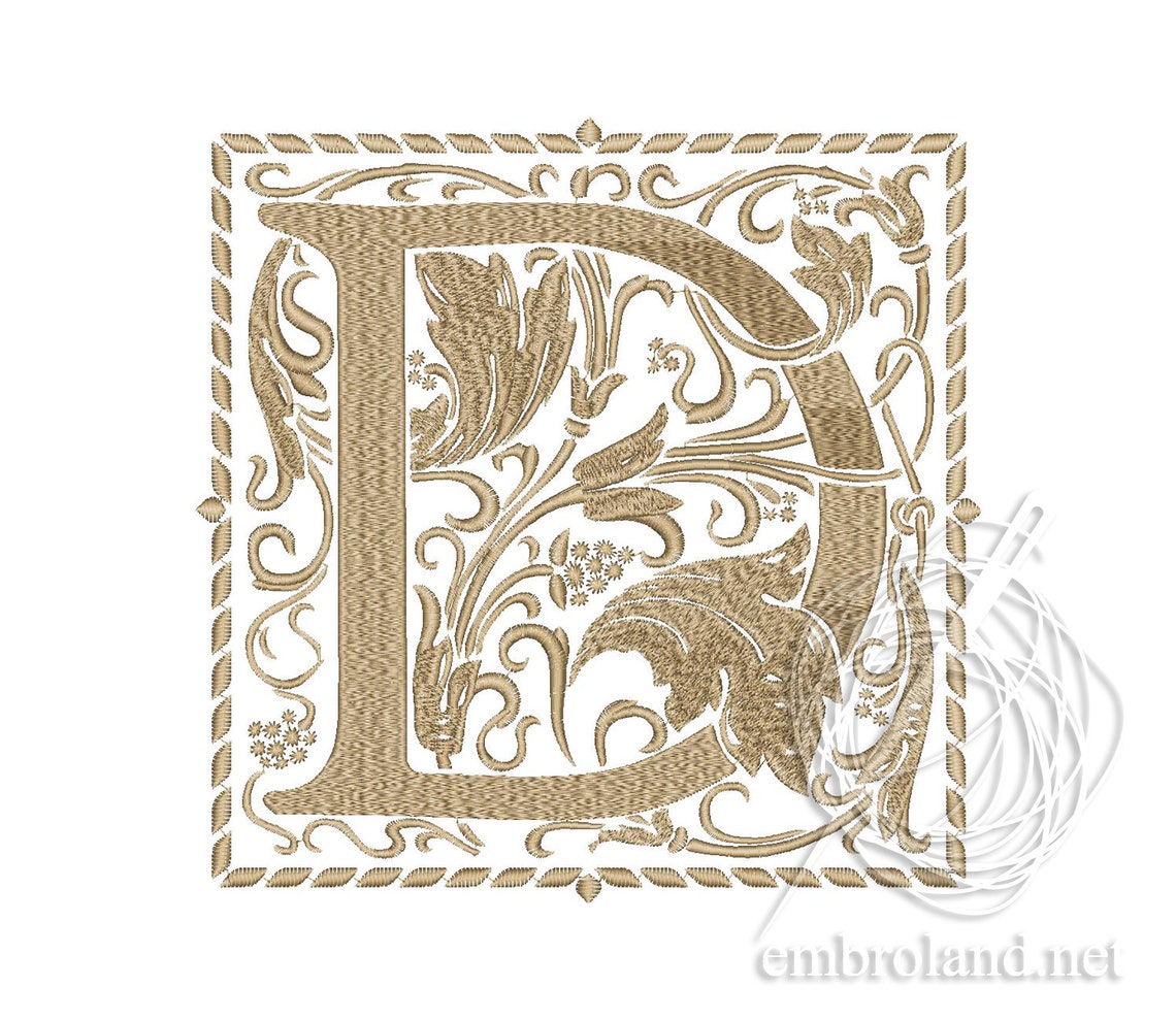 Letter d embroidery design initial letter machine embroidery  etsy Letter d embroidery design initial letter machine embroidery  etsy