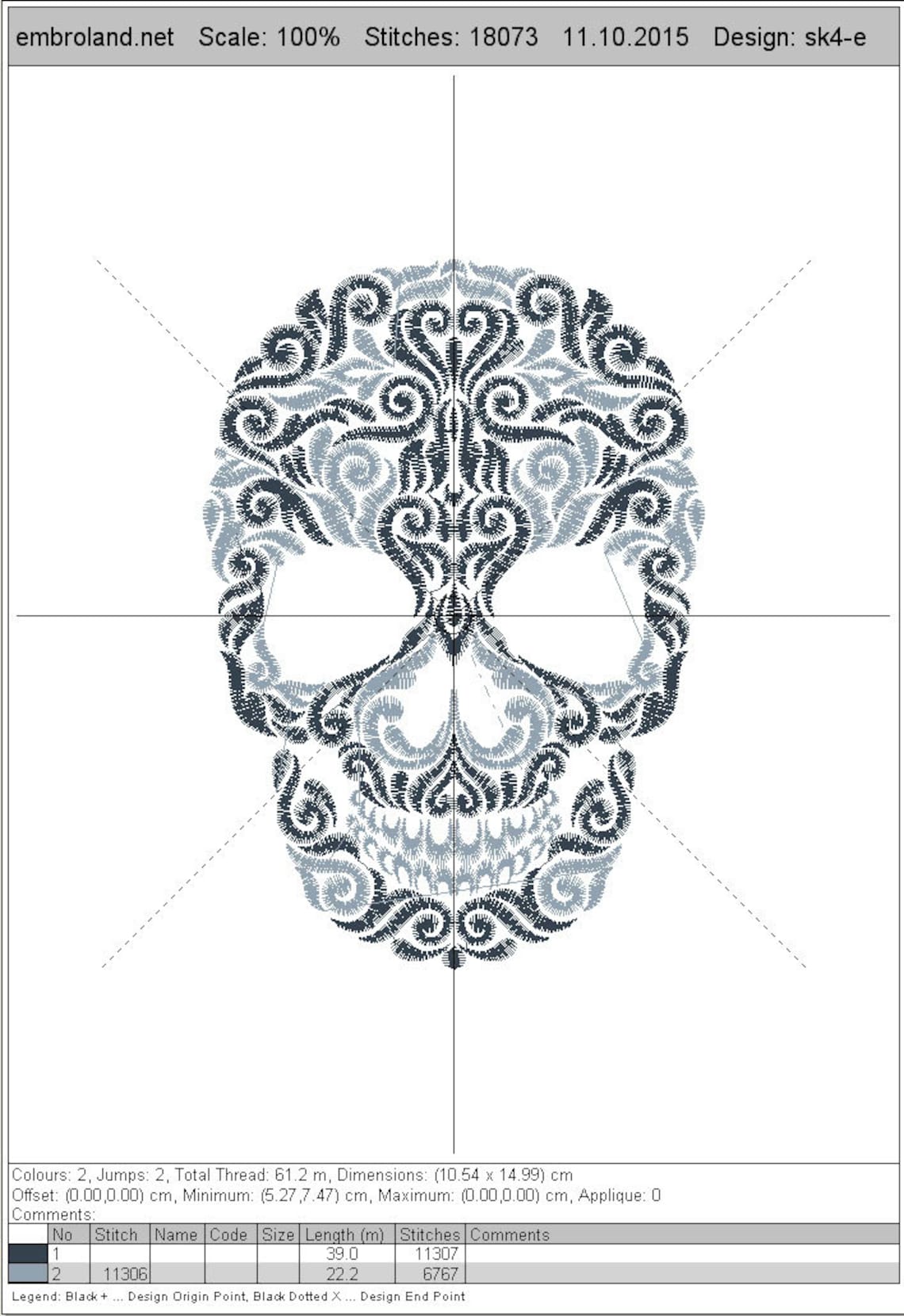 Ornamental skull embroidery design instant download six  etsy Ornamental skull embroidery design instant download six  etsy