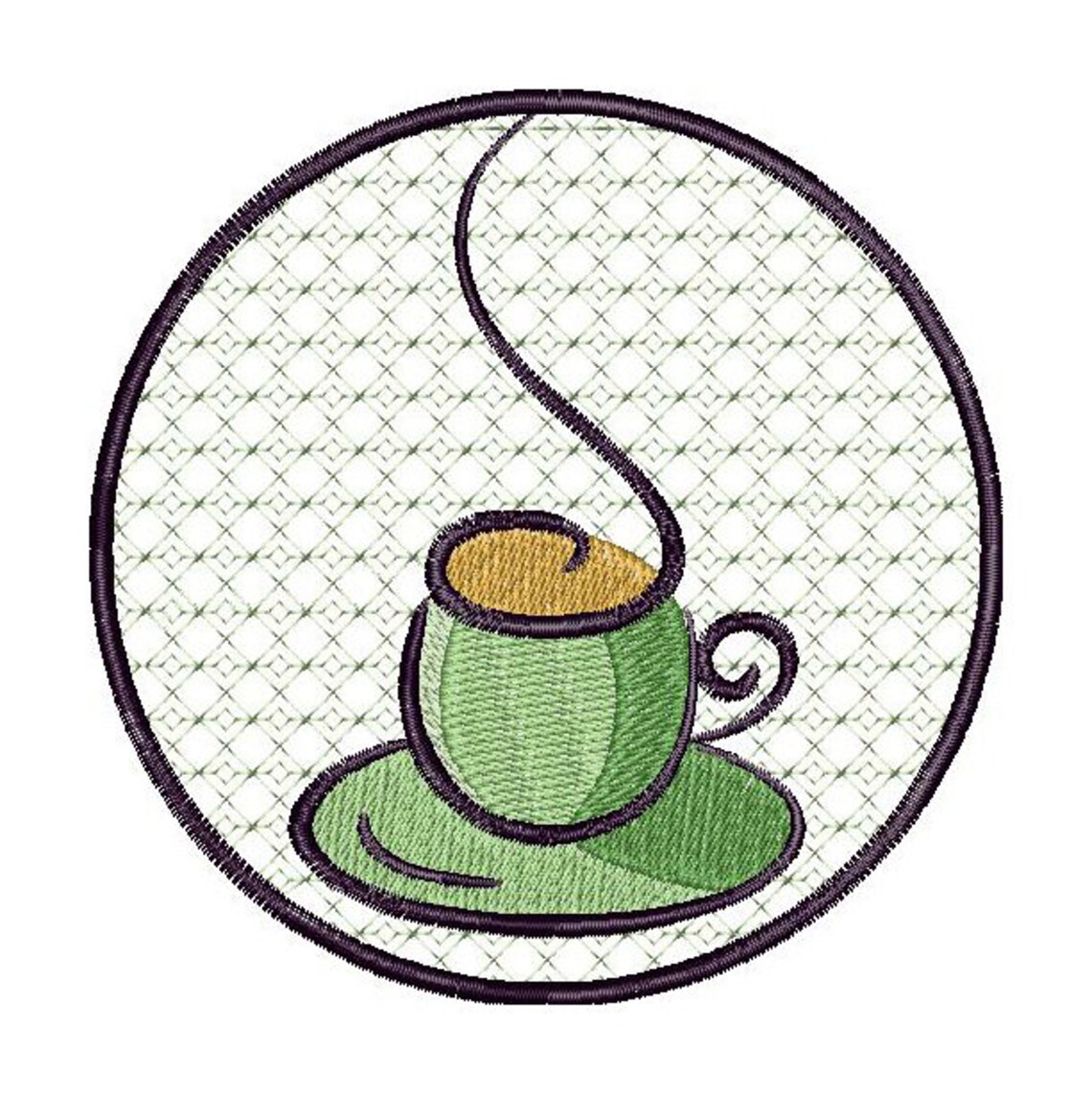 Cup of coffee a cup of tea coaster machine embroidery Etsy
