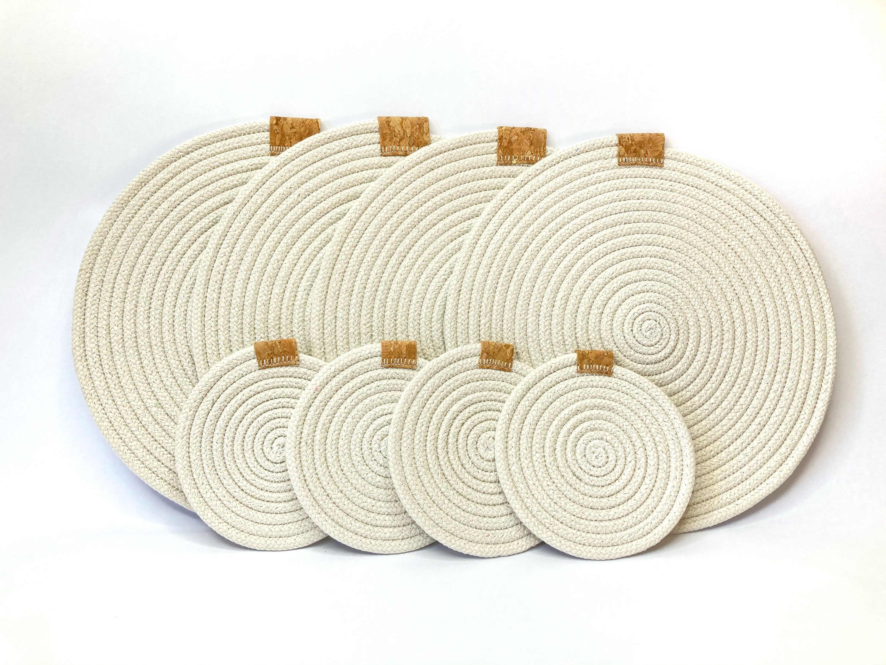 4 Rope and Cork Placemats / Table Mats and Coasters Set of 4 Etsy UK