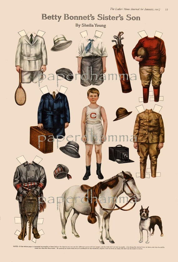 betty bonnet paper dolls