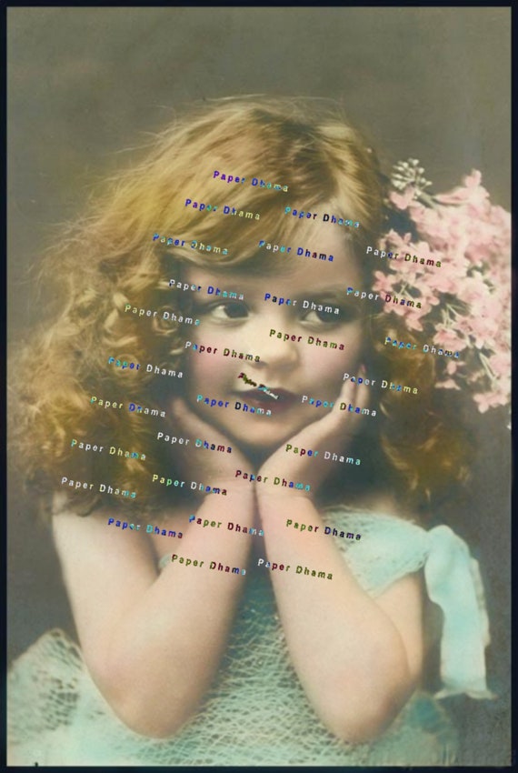 Beautiful Child Blonde Flowers In Hair Vintage Instant Etsy