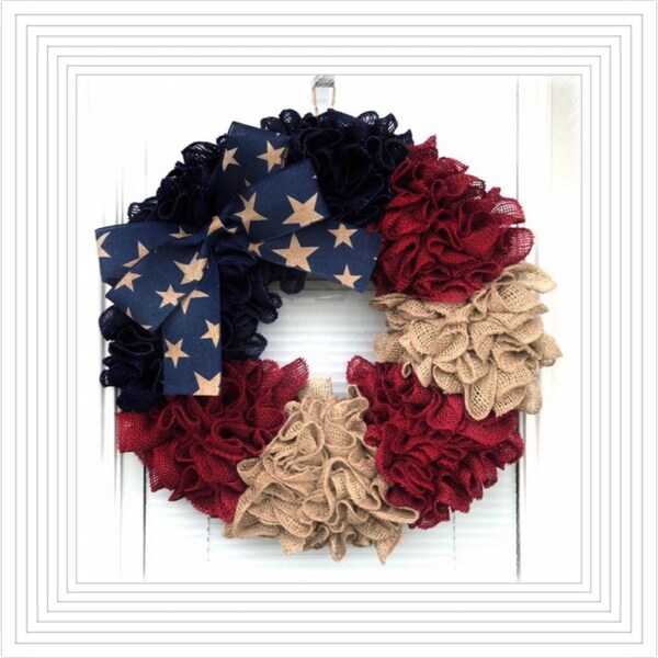 USA Wreath, Stars and Stripes , patriotic wreaths, America wreath - USA decor Burlap Wreath - Americana wreath, 4th of July wreath, American