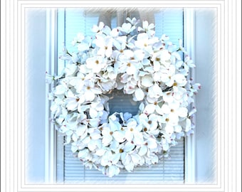 Natural Dogwood Wreath, Wreath for your front Door , 20” wreath, Flower wreath, Door decoration, Off white wreath, Floral wreath,  wreath