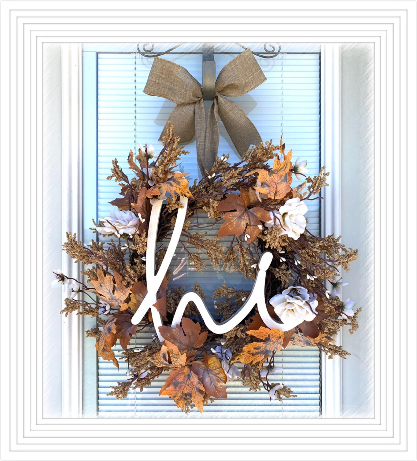 Hi Fall Harvest Pumpkin wreath, 19” Fall wreath, Harvest wreath, Autumn wreath, Fall door decor, Thanksgiving wreath