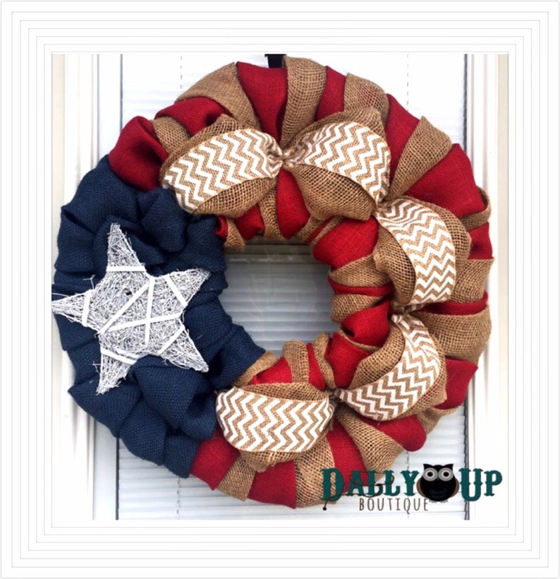 BEST SELLER American flag wreath, 4th of July Wreath-Fourth of July Wreath Wreath-Summer Wreath Patriotic burlap wreath image 1