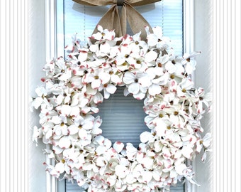 Natural Dogwood Wreath, Wreath for your front Door , 20” wreath, Flower wreath, Door decoration, Off white wreath, Floral wreath,  wreath