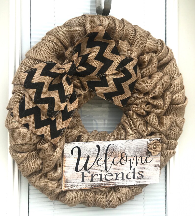 Everyday Wreath Natural Wreaths Burlap Door decor Welcome Wreath door Wreath Wreath
