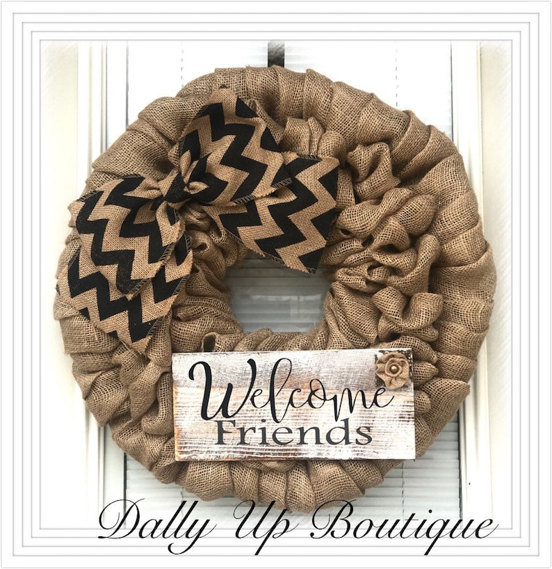 Everyday Wreath Natural Wreaths Burlap Door decor Welcome Wreath door Wreath Wreath