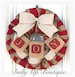 Burlap Wreath, Christmas Wreath, Natural and Red- White Chevron Burlap Wreaths, Wreath for All Year, Welcome Wreath, Red Wreath, Fall Burlap 