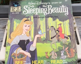 1977 Walt Disney's Story of Sleeping Beauty Book and Record