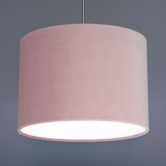 Blush Pink Velvet Fabric Drum Lampshade Pendant Shade 20cm 30cm 45cm