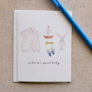 Baby Shower Card, Baby Boy Greeting Card, Baby Boy Card, Boy Baby Gift Card