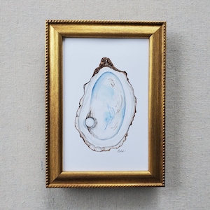 ART PRINT: Watercolor Oyster Art Print, Coastal Art Print, Art Print, Original Watercolor Art Print, Giclee Art Print