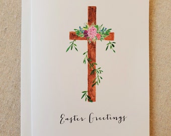 Easter Greeting Card, Single Easter Folded Note Card, Easter Greetings, Easter Gift Note Card