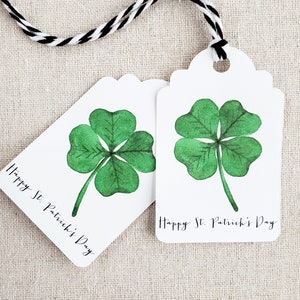 St. Patrick's Day Gift Tag, Set of 9 Shamrock Tags, St Patrick's Day Party Favor Tag, Luck of the Irish, St Patrick's Day Goody Bag Tag