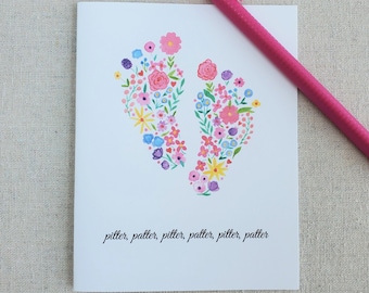 Tarjeta para baby shower de niña, tarjeta de felicitación para bebé niña, tarjeta para bebé niña, tarjeta de regalo para bebé niña