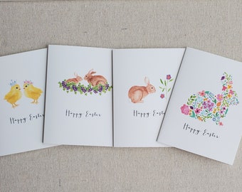 Easter Greeting Card,  Easter Card Set of 8, Easter Greetings, Easter Folded Note Card Set, Easter Note Card