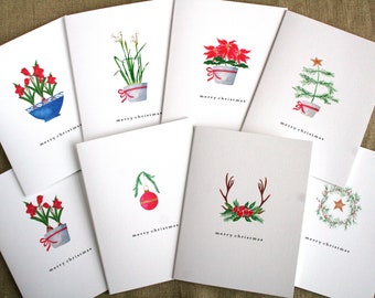 christmas note cards etsy