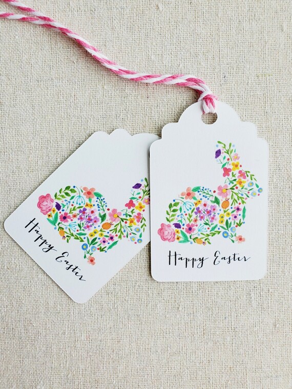 Easter Gift Tags, Set of 9 Easter Gift Tags, Easter Basket Gift Tags, Watercolor Easter Tags, Easter Party Favor Tags, Easter Goody Bag Tag