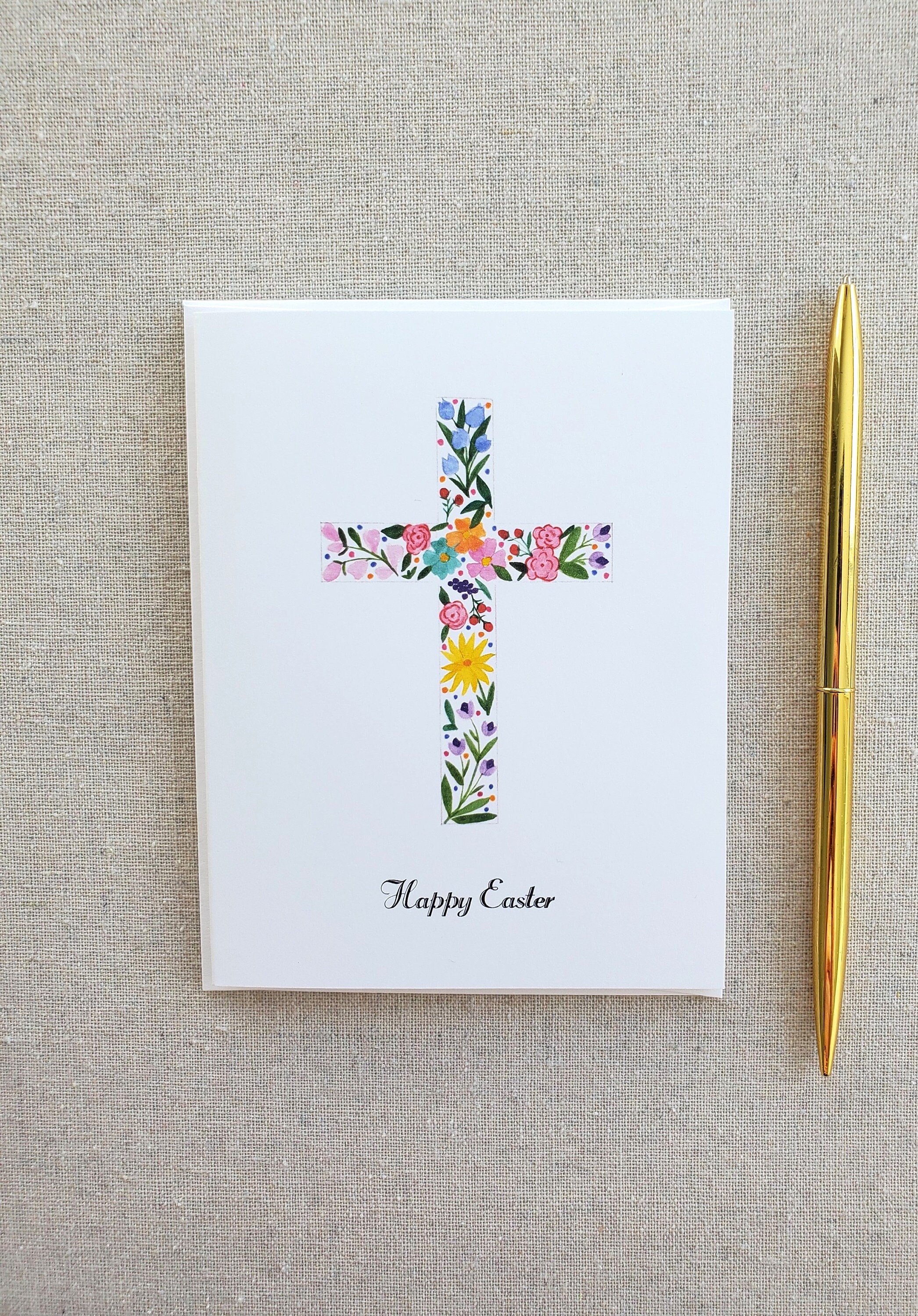 Easter Greeting Card, Single Easter Folded Note Card, Happy Easter Note ...