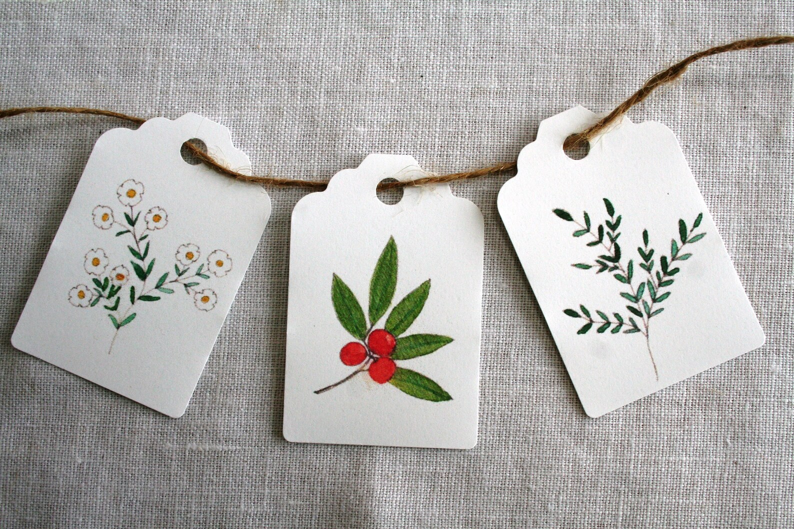 Botanical gift tags leaf gift tags floral gift tags berry Etsy