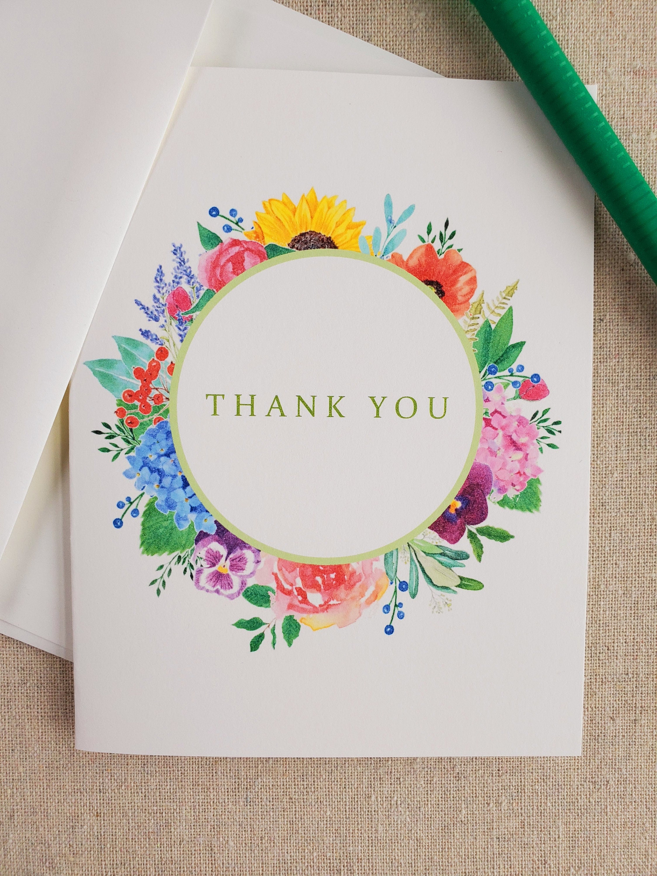 Thank you note card set set of 8 Variety pack of thank you Etsy