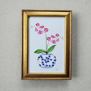 ART PRINT: Watercolor Orchid Art Print, Pink Orchid Art Print, Floral Art Print, Original Watercolor Art Print, Giclee Art Print