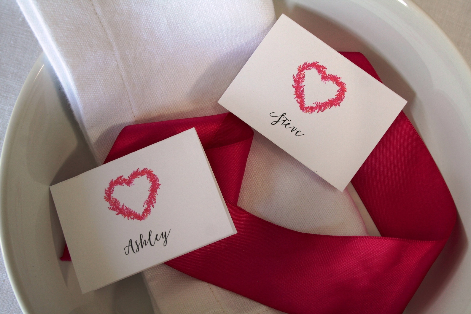 Valentine's Day Place Cards Heart Place Cards Seating Etsy
