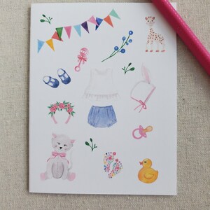 Baby Shower Card, Baby Girl Greeting Card, Baby Girl Card, Girl Baby Gift Card